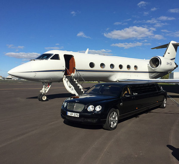 Limousine and airplane